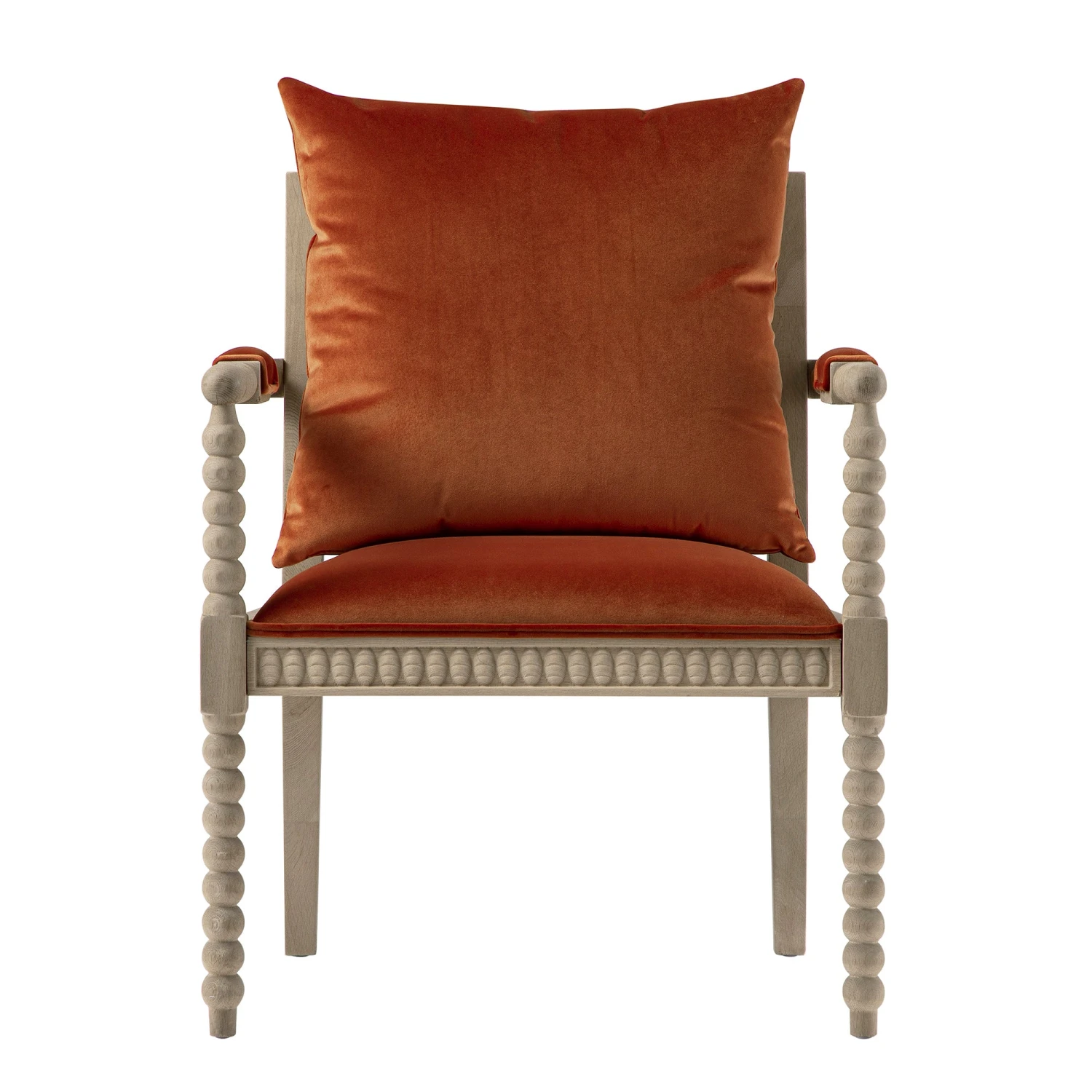 Hemingford Rust Velvet Bobbin Washed Oak Armchair 7 Hemingford Rust Velvet Bobbin Washed Oak Armchair - Image 7