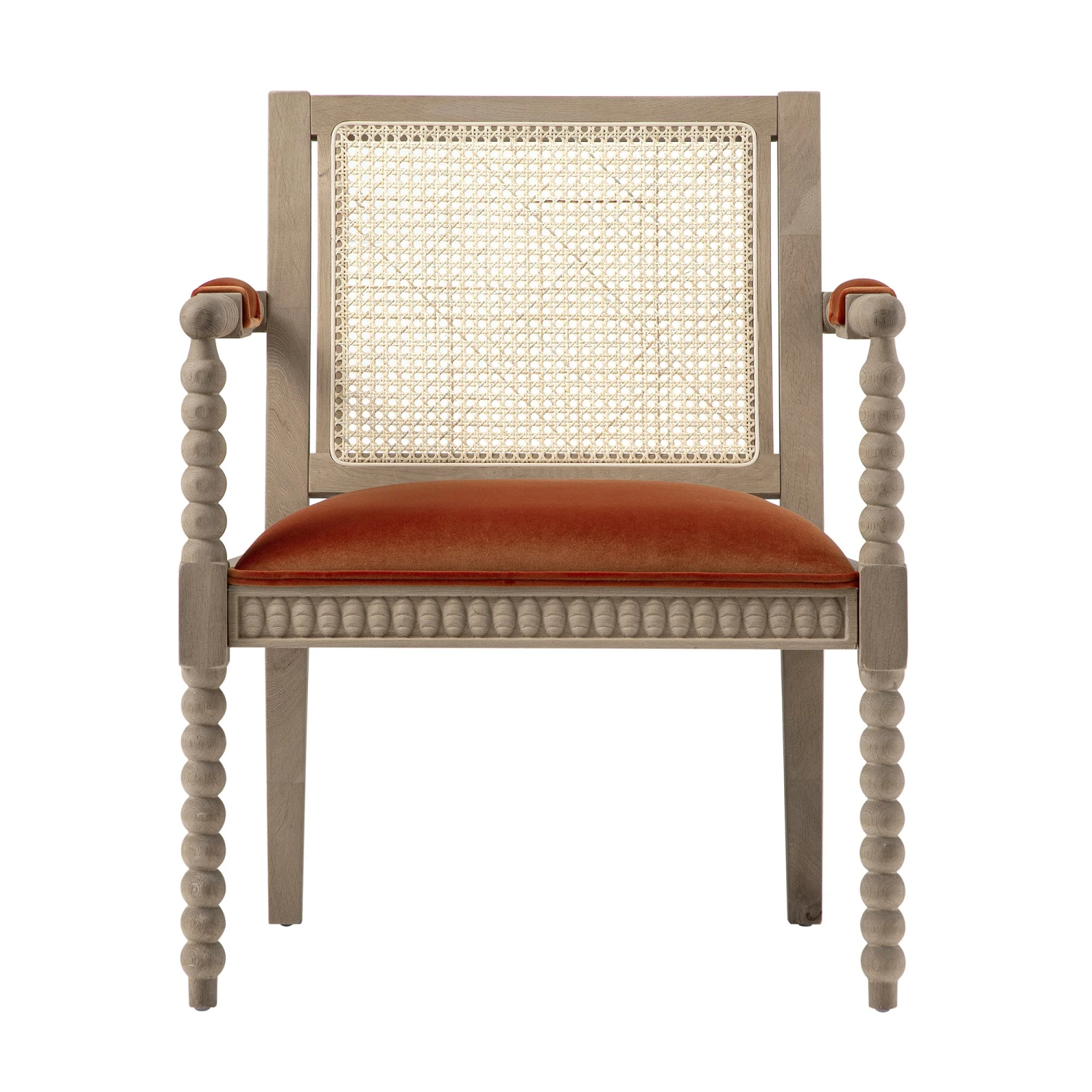 Hemingford Rust Velvet Bobbin Washed Oak Armchair 9 Hemingford Rust Velvet Bobbin Washed Oak Armchair - Image 9
