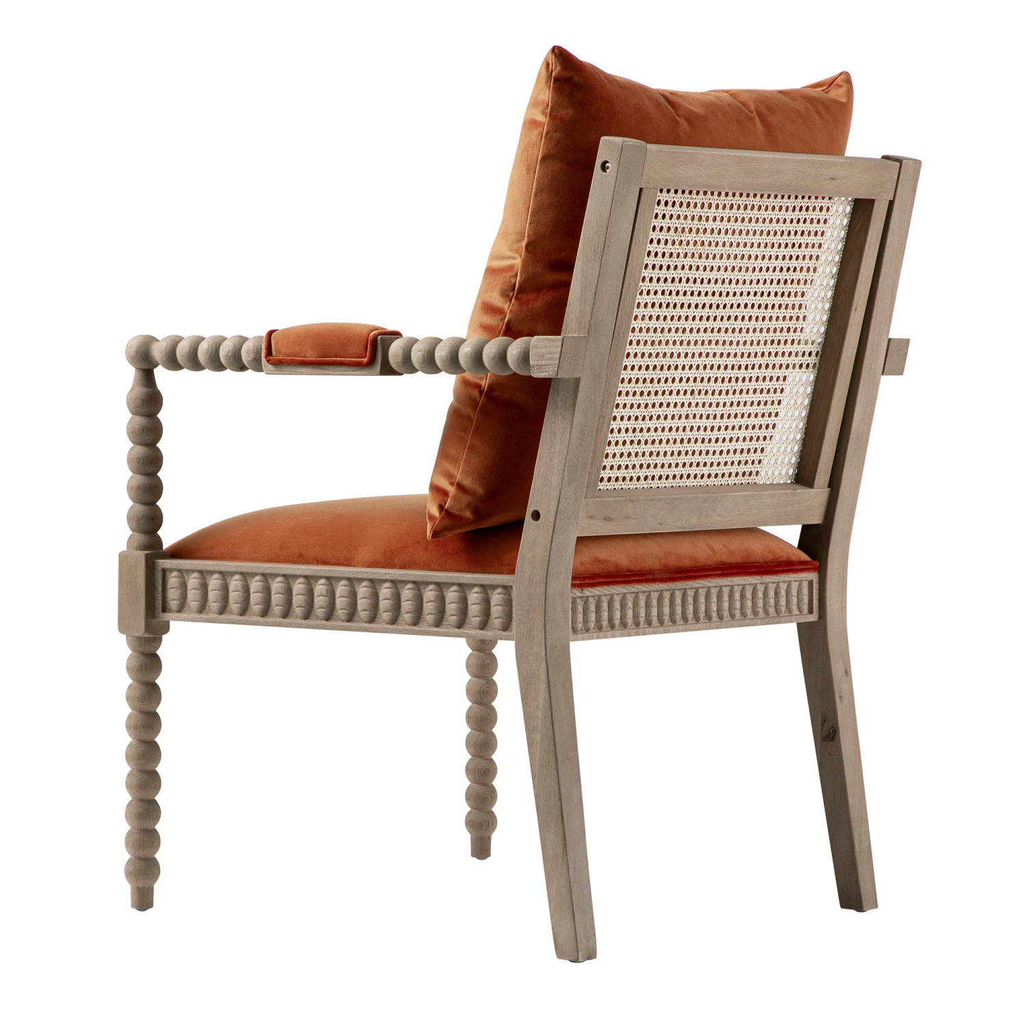 Hemingford Rust Velvet Bobbin Washed Oak Armchair 11 Hemingford Rust Velvet Bobbin Washed Oak Armchair - Image 11