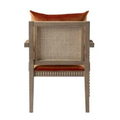 Hemingford Rust Velvet Bobbin Washed Oak Armchair 25 Hemingford Rust Velvet Bobbin Washed Oak Armchair -Daals Store ACH 510 RUSTVEL WASH WB6