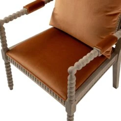 Hemingford Rust Velvet Bobbin Washed Oak Armchair 27 Hemingford Rust Velvet Bobbin Washed Oak Armchair -Daals Store ACH 510 RUSTVEL WASH detail2