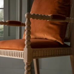 Hemingford Rust Velvet Bobbin Washed Oak Armchair 18 Hemingford Rust Velvet Bobbin Washed Oak Armchair -Daals Store ACH 510 RUSTVEL WASH scene4