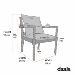 Hemingford Rust Velvet Bobbin Washed Oak Armchair 21 Hemingford Rust Velvet Bobbin Washed Oak Armchair -Daals Store ACH 510 WASH CHART 2