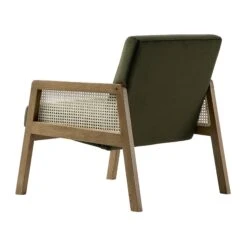 Fyne Moss Green Velvet Light Walnut Frame Rattan Armchair 14 Fyne Moss Green Velvet Light Walnut Frame Rattan Armchair -Daals Store ACH 608 MOSSVEL LIGHTWALNUT WB5