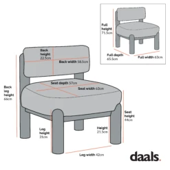 Okja Ecru Sherpa Faux Shearling Accent Chair 14 Okja Ecru Sherpa Faux Shearling Accent Chair -Daals Store ACH 728 CHART