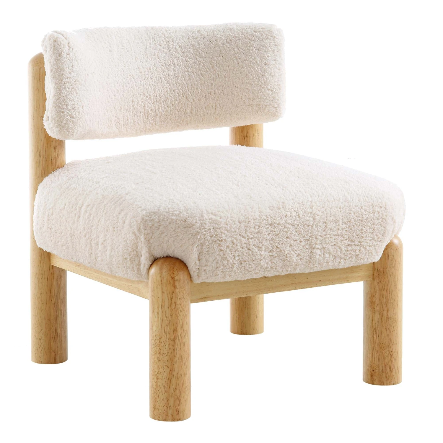 Okja Ecru Sherpa Faux Shearling Accent Chair 4 Okja Ecru Sherpa Faux Shearling Accent Chair - Image 4