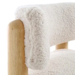 Okja Ecru Sherpa Faux Shearling Accent Chair 17 Okja Ecru Sherpa Faux Shearling Accent Chair -Daals Store ACH 728 WHITE SHERPA detail1