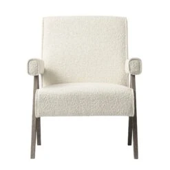 Chinnor Beige Boucle Weathered Oak Frame Accent Chair -Daals Store ACH 729 BEIGEBOU WTH WB1