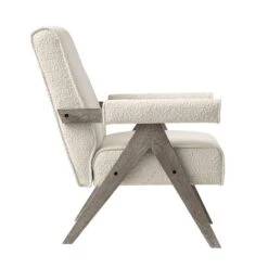 Chinnor Beige Boucle Weathered Oak Frame Accent Chair -Daals Store ACH 729 BEIGEBOU WTH WB4