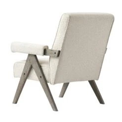 Chinnor Beige Boucle Weathered Oak Frame Accent Chair -Daals Store ACH 729 BEIGEBOU WTH WB5
