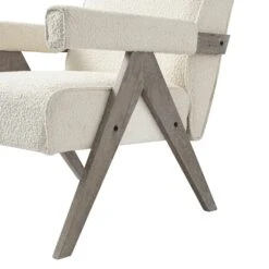 Chinnor Beige Boucle Weathered Oak Frame Accent Chair -Daals Store ACH 729 BEIGEBOU WTH detail3