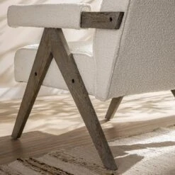 Chinnor Beige Boucle Weathered Oak Frame Accent Chair -Daals Store ACH 729 BEIGEBOU WTH scene5