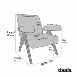Chinnor Beige Boucle Weathered Oak Frame Accent Chair -Daals Store ACH 729 CHART