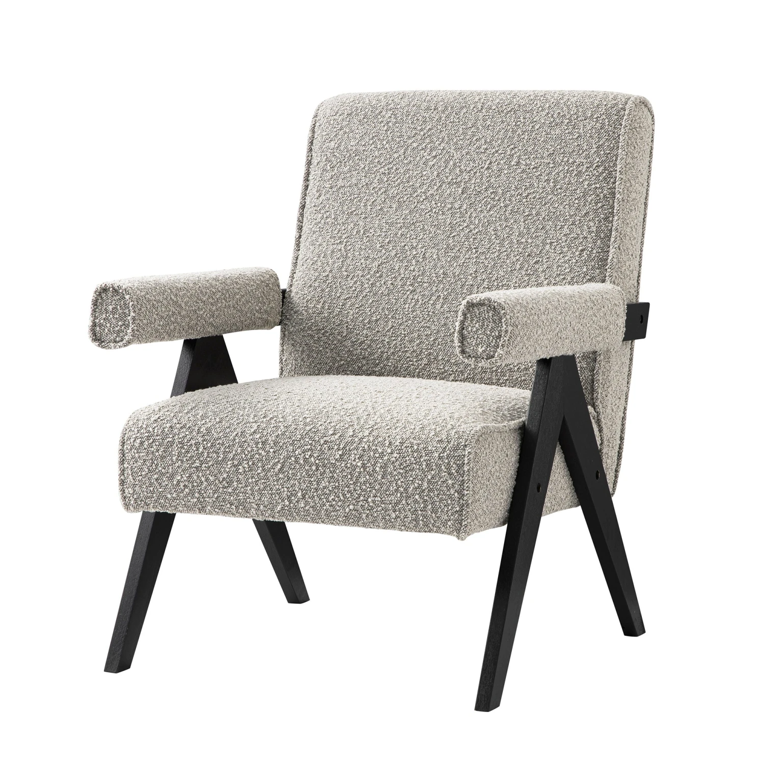 Chinnor Taupe Boucle Black Oak Frame Accent Chair 7 Chinnor Taupe Boucle Black Oak Frame Accent Chair - Image 7