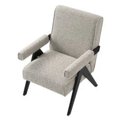 Chinnor Taupe Boucle Black Oak Frame Accent Chair 24 Chinnor Taupe Boucle Black Oak Frame Accent Chair -Daals Store ACH 729 TAUPEBOU BLACK WB3