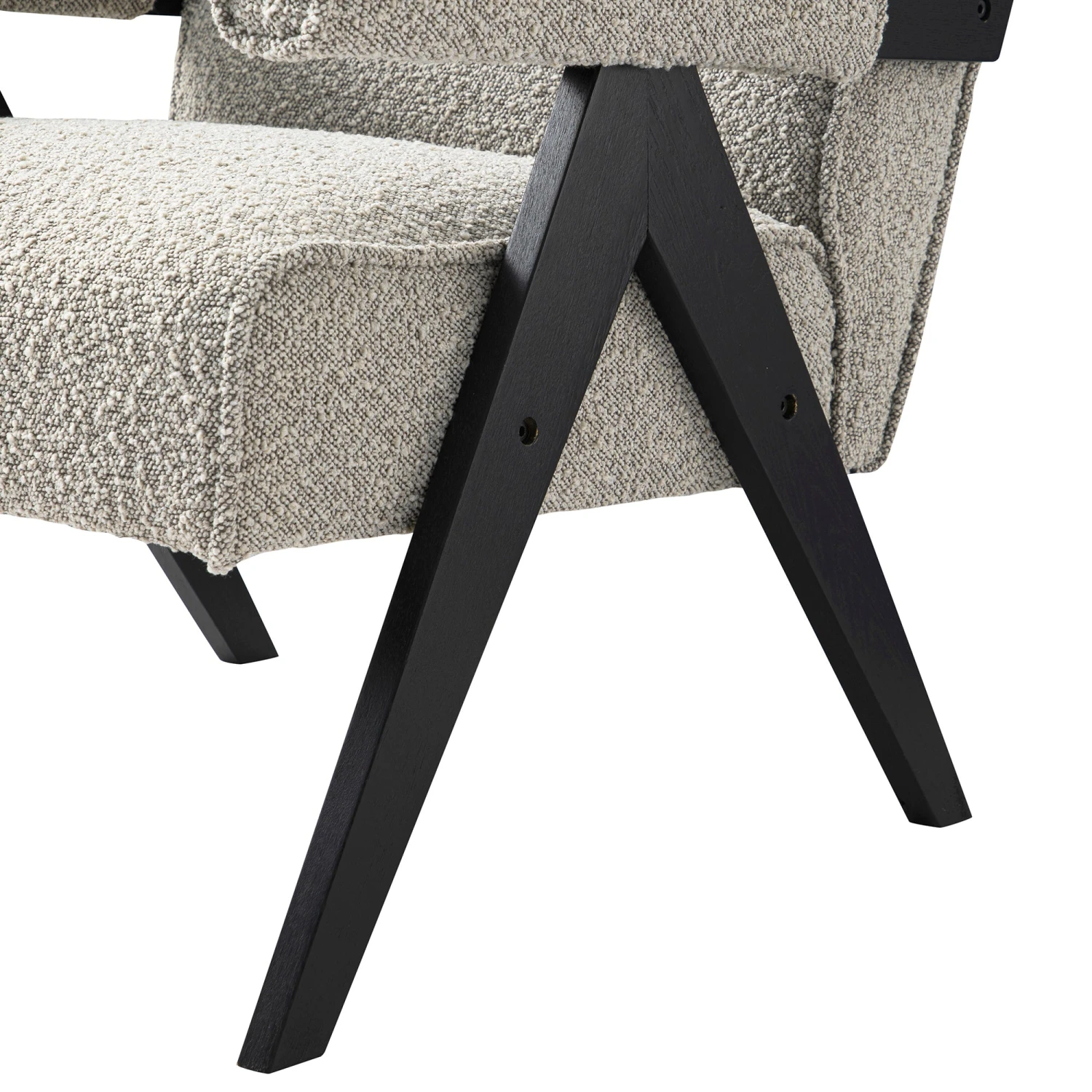 Chinnor Taupe Boucle Black Oak Frame Accent Chair 15 Chinnor Taupe Boucle Black Oak Frame Accent Chair - Image 15