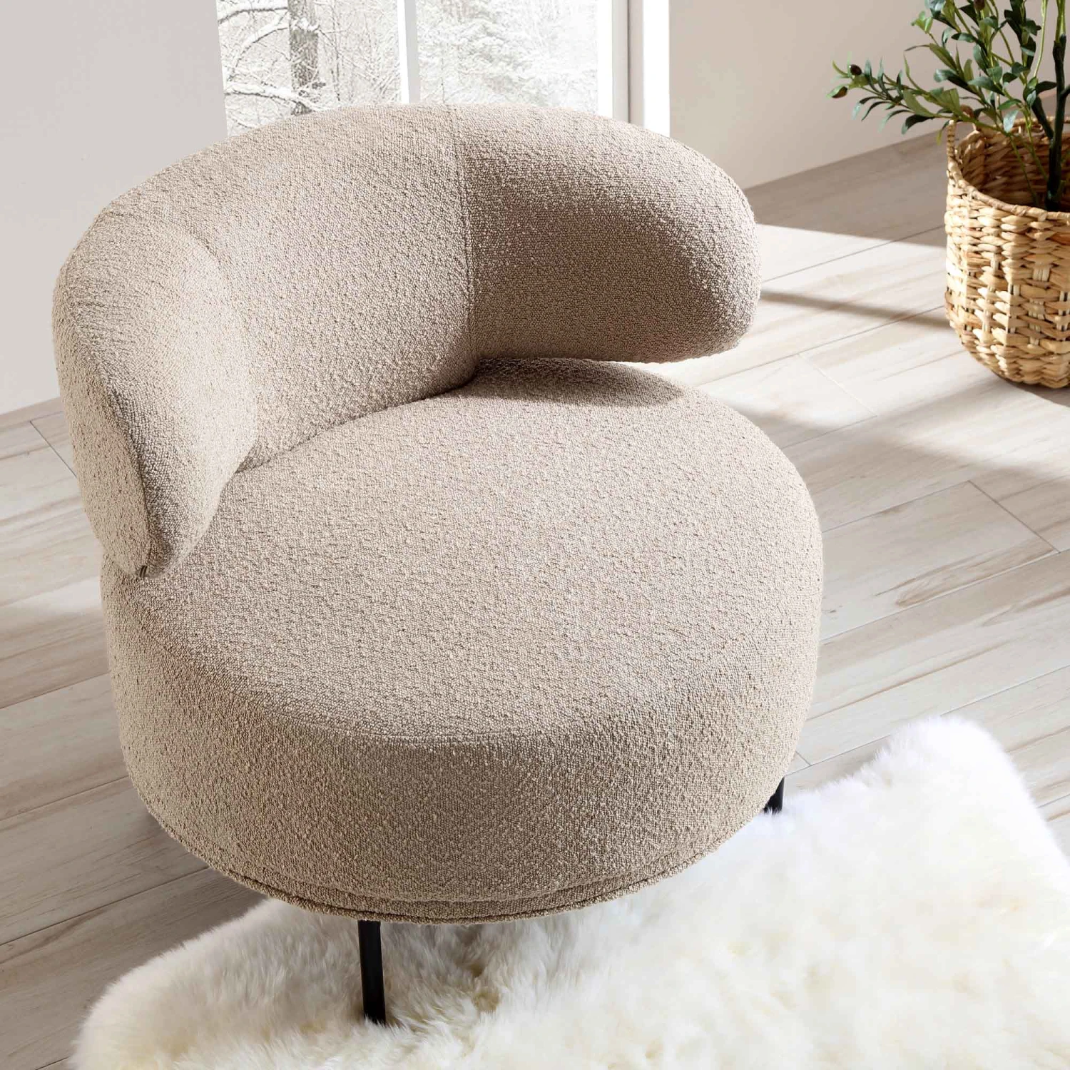 Penn Taupe Boucle Wing Back Accent Chair 2 Penn Taupe Boucle Wing Back Accent Chair - Image 2