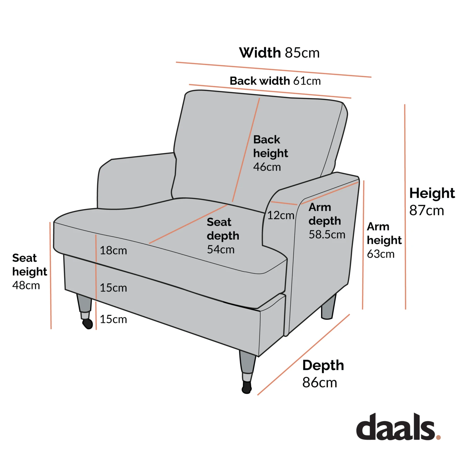 Brigette Beige Velvet Armchair With Antique Brass Castor Legs 5 Brigette Beige Velvet Armchair With Antique Brass Castor Legs - Image 5