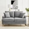 Brigette 2-Seater Grey Velvet Sofa With Antique Brass Castor Legs 22 Brigette 2-Seater Grey Velvet Sofa With Antique Brass Castor Legs -Daals Store AYSF 010 GREY VEL 2ST main