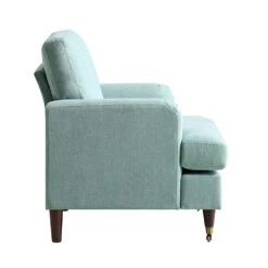 Brigette Mint Soft Brushed Fabric Armchair With Antique Brass Castor Legs 16 Brigette Mint Soft Brushed Fabric Armchair With Antique Brass Castor Legs -Daals Store AYSF 010 MINT FAB 1ST WB3