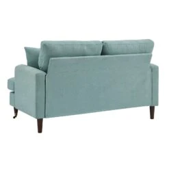 Brigette 2-Seater Mint Soft Brushed Sofa With Antique Brass Castor Legs -Daals Store AYSF 010 MINT FAB 2ST WB3