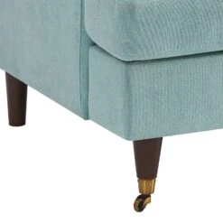 Brigette 2-Seater Mint Soft Brushed Sofa With Antique Brass Castor Legs -Daals Store AYSF 010 MINT FAB 2ST detail3