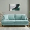 Brigette 3-Seater Mint Soft Brushed Sofa With Antique Brass Castor Legs -Daals Store AYSF 010 MINT FAB 3ST main