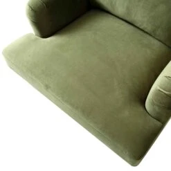 Brigette Olive Green Velvet Armchair With Antique Brass Castor Legs 19 Brigette Olive Green Velvet Armchair With Antique Brass Castor Legs -Daals Store AYSF 010 MOSSGREEN VEL 1ST detail2