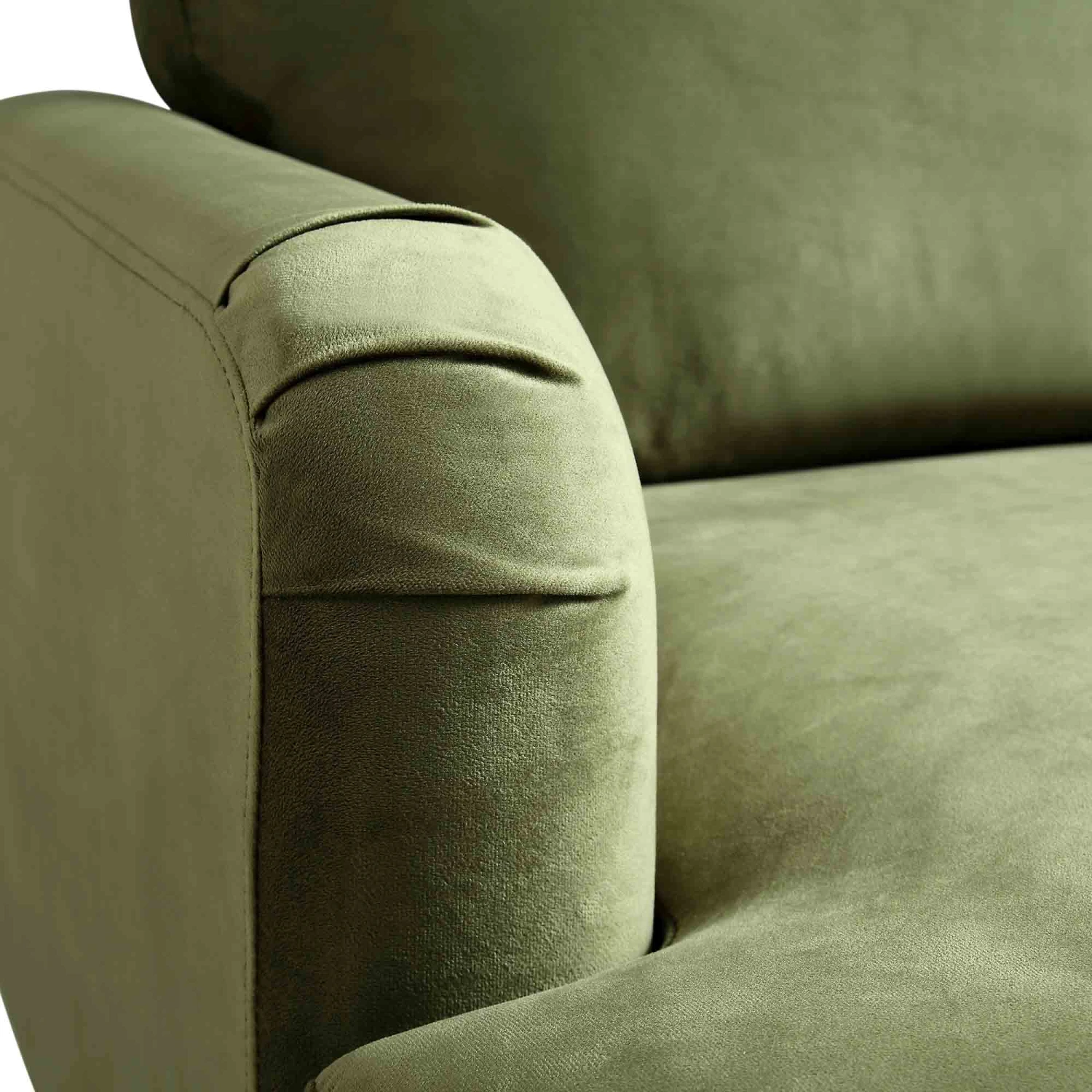 Brigette Olive Green Velvet Armchair With Antique Brass Castor Legs 10 Brigette Olive Green Velvet Armchair With Antique Brass Castor Legs - Image 10