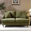 Brigette 2-Seater Olive Green Velvet Sofa With Antique Brass Castor Legs -Daals Store AYSF 010 MOSSGREEN VEL 2ST main
