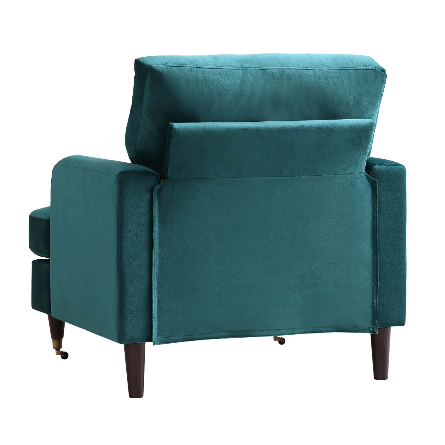 Brigette Teal Velvet Armchair With Antique Brass Castor Legs 7 Brigette Teal Velvet Armchair With Antique Brass Castor Legs - Image 7
