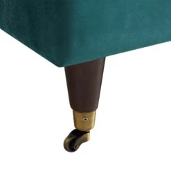 Brigette Teal Velvet Armchair With Antique Brass Castor Legs 21 Brigette Teal Velvet Armchair With Antique Brass Castor Legs -Daals Store AYSF 010 TEAL VEL 1ST detail4