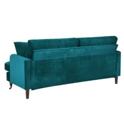 Brigette 3-Seater Teal Velvet Sofa With Antique Brass Castor Legs 16 Brigette 3-Seater Teal Velvet Sofa With Antique Brass Castor Legs -Daals Store AYSF 010 TEAL VEL 3ST WB3