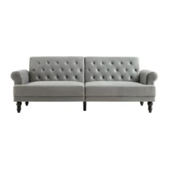 Hanney 3-Seater Chesterfield Sofabed In Grey Velvet 21 Hanney 3-Seater Chesterfield Sofabed In Grey Velvet -Daals Store AYSF 011 GREY VEL WB1