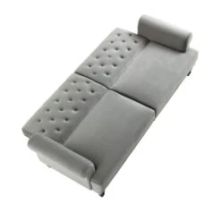 Hanney 3-Seater Chesterfield Sofabed In Grey Velvet 25 Hanney 3-Seater Chesterfield Sofabed In Grey Velvet -Daals Store AYSF 011 GREY VEL WB4