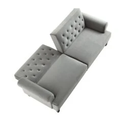 Hanney 3-Seater Chesterfield Sofabed In Grey Velvet 26 Hanney 3-Seater Chesterfield Sofabed In Grey Velvet -Daals Store AYSF 011 GREY VEL WB5