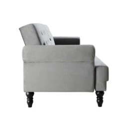 Hanney 3-Seater Chesterfield Sofabed In Grey Velvet 28 Hanney 3-Seater Chesterfield Sofabed In Grey Velvet -Daals Store AYSF 011 GREY VEL WB7