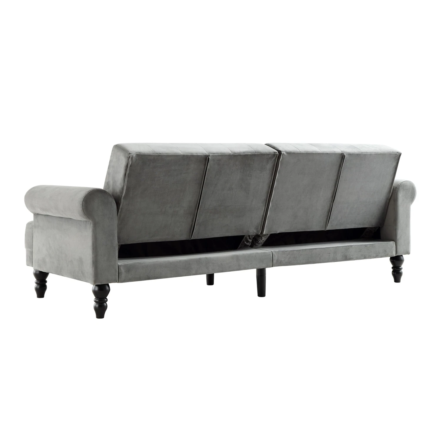 Hanney 3-Seater Chesterfield Sofabed In Grey Velvet 12 Hanney 3-Seater Chesterfield Sofabed In Grey Velvet - Image 12