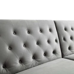 Hanney 3-Seater Chesterfield Sofabed In Grey Velvet 32 Hanney 3-Seater Chesterfield Sofabed In Grey Velvet -Daals Store AYSF 011 GREY VEL detail2