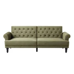 Hanney 3-Seater Chesterfield Sofabed In Moss Green Velvet -Daals Store AYSF 011 MOSSGREEN VEL WB1