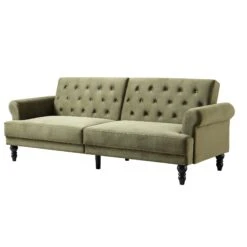Hanney 3-Seater Chesterfield Sofabed In Moss Green Velvet -Daals Store AYSF 011 MOSSGREEN VEL WB2