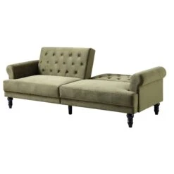 Hanney 3-Seater Chesterfield Sofabed In Moss Green Velvet -Daals Store AYSF 011 MOSSGREEN VEL WB3