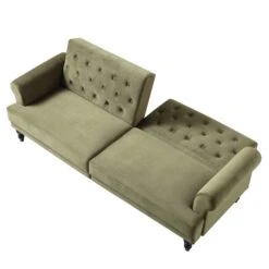 Hanney 3-Seater Chesterfield Sofabed In Moss Green Velvet -Daals Store AYSF 011 MOSSGREEN VEL WB4