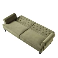 Hanney 3-Seater Chesterfield Sofabed In Moss Green Velvet -Daals Store AYSF 011 MOSSGREEN VEL WB5