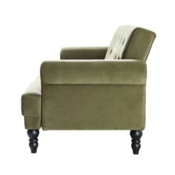 Hanney 3-Seater Chesterfield Sofabed In Moss Green Velvet -Daals Store AYSF 011 MOSSGREEN VEL WB7