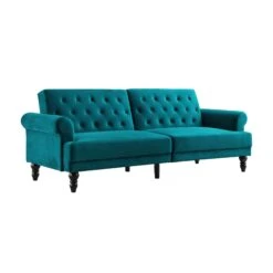 Hanney 3-Seater Chesterfield Sofabed In Teal Velvet 22 Hanney 3-Seater Chesterfield Sofabed In Teal Velvet -Daals Store AYSF 011 TEAL VEL WB2