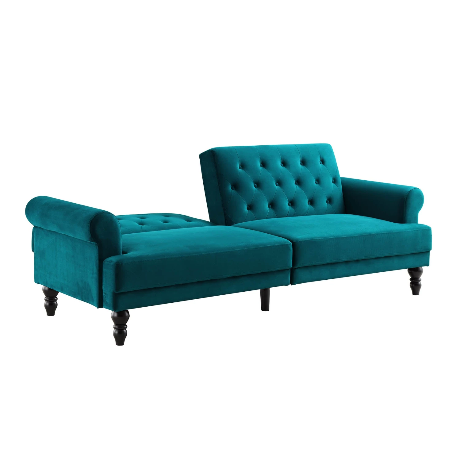 Hanney 3-Seater Chesterfield Sofabed In Teal Velvet 8 Hanney 3-Seater Chesterfield Sofabed In Teal Velvet - Image 8