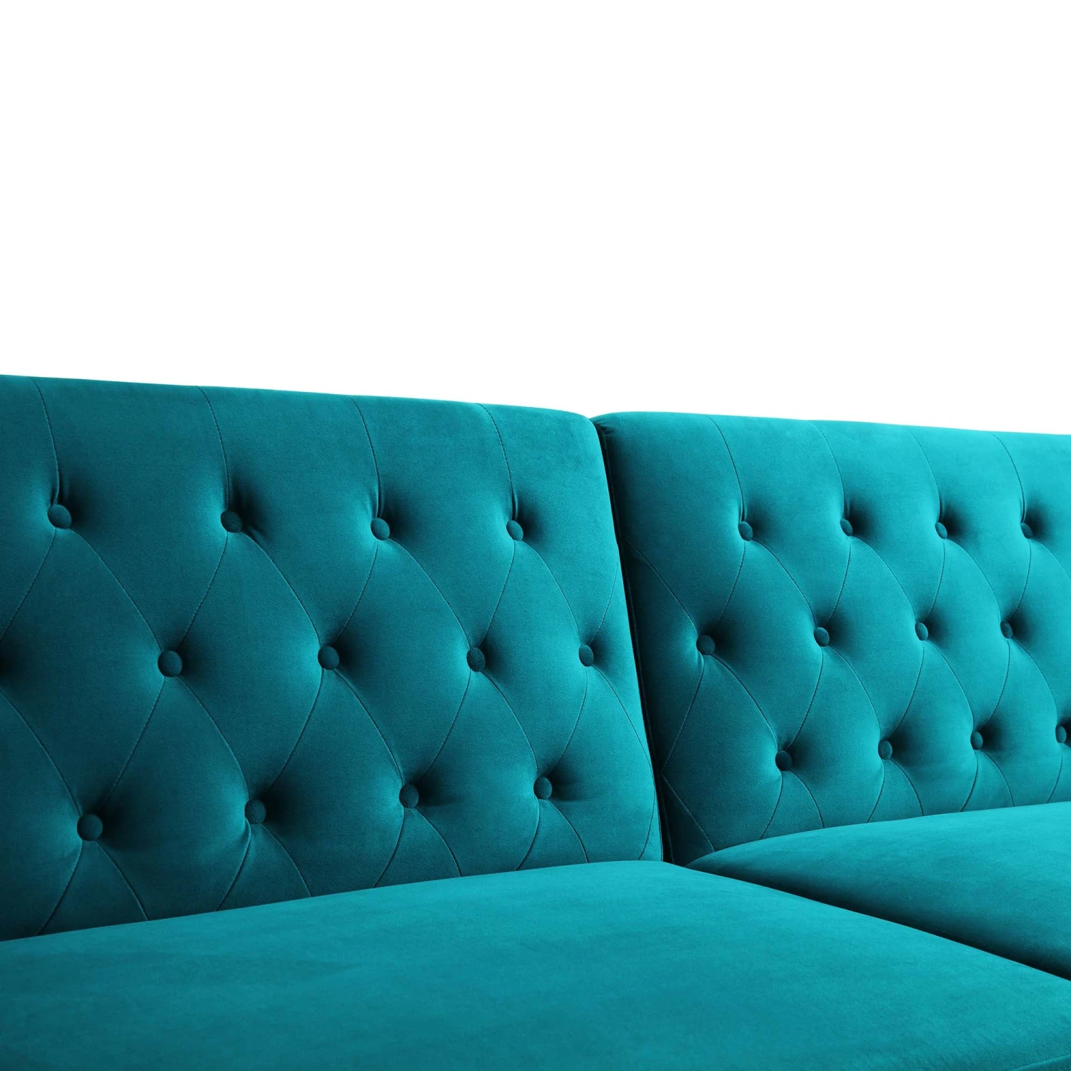 Hanney 3-Seater Chesterfield Sofabed In Teal Velvet 15 Hanney 3-Seater Chesterfield Sofabed In Teal Velvet - Image 15