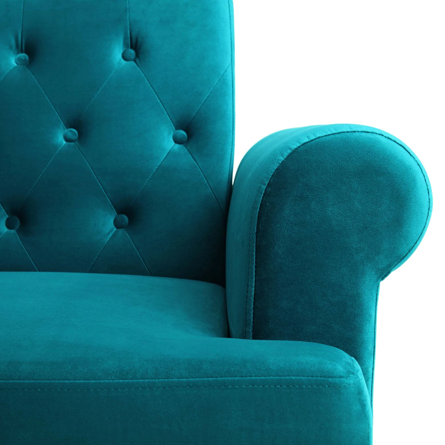 Hanney 3-Seater Chesterfield Sofabed In Teal Velvet 16 Hanney 3-Seater Chesterfield Sofabed In Teal Velvet - Image 16