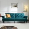 Hanney 3-Seater Chesterfield Sofabed In Teal Velvet -Daals Store AYSF 011 TEAL VEL main